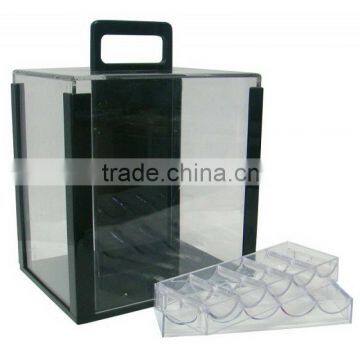 Acrylic Poker Chip Carrier with Trays - Holds 1000 Pieces