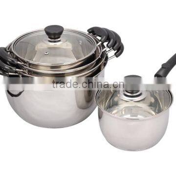 10PCS Stainless Steel Cookware Set With Stock Pot Milk Pot Frying Pan Soup Pot photo-2