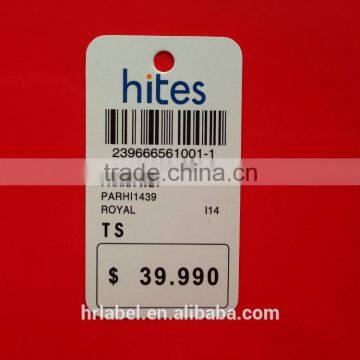 Hangtag Wih Barcode and Price