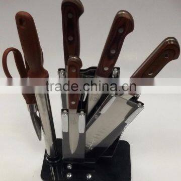 High-end color wood handle 7 sets of knives