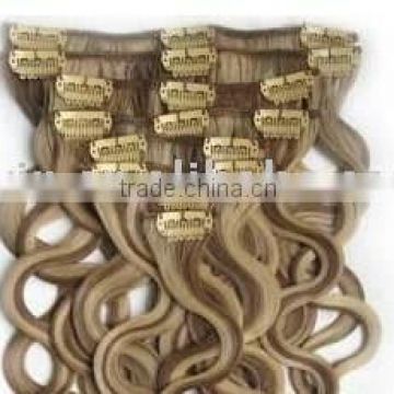 100% clip on virgin human hair extension