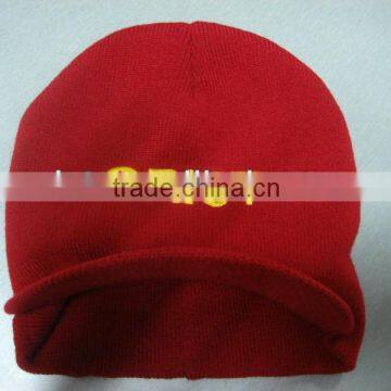 100% acrylic embroidery knitted hat