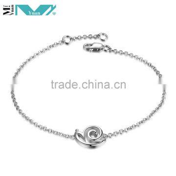 Signd 925 Sterling Silver Snail Charm Chain Link Bracelet photo-2