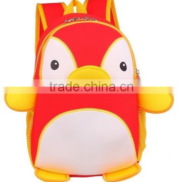 2015 new lovely penguin cartoon neoprene school backpack for children