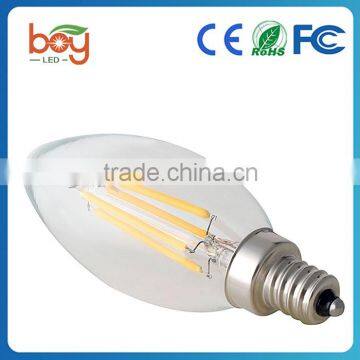Clear LED Light Bulbs 6W 4W 2W C35 85-265V Edison Filament Bulb E14 LED