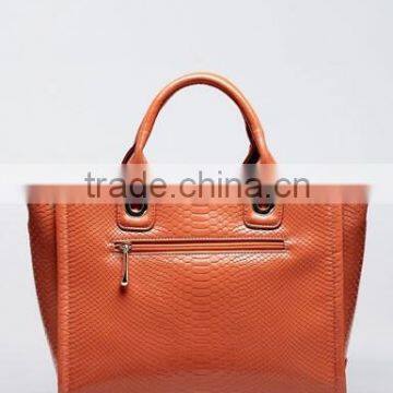 Orange Leather Office Lady Handbags ,leather Bags Women photo-2