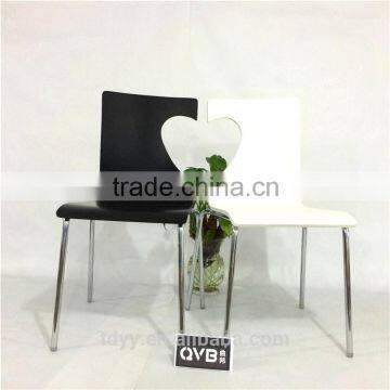 TDC-133- 2 QVB JIANDE TONGDA BENTWOOD PLYWOOD CHROME PLATED FRAME DINING CHAIR BENTWOOD MEETING CHAIR LOVE DINING CHAIR