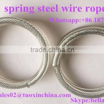 Transparent plastic coated spring steel wire rope