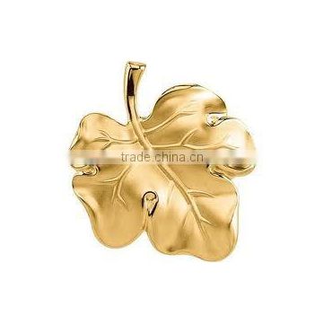 fancy golden Leaf shaped metal brooch for Ladies