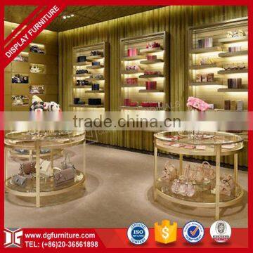 Custom design big brand name handbag retail store shelving