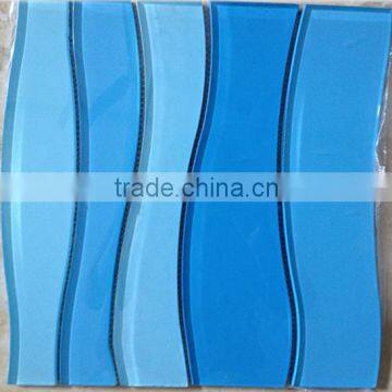 Linear crystal glass Mosaic tile of swimming pool (PMGA038)