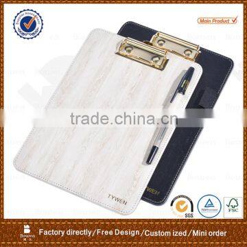 professional writing board /A5 leather clip board with metal clip