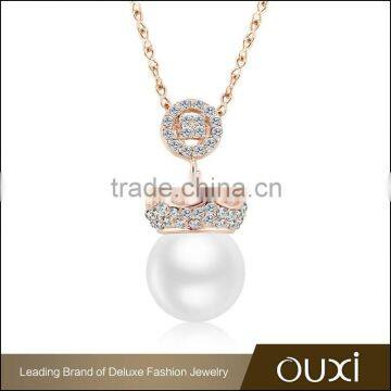 Guangzhou OUXI New arriival imitation pearl necklace made with AAAA zircon