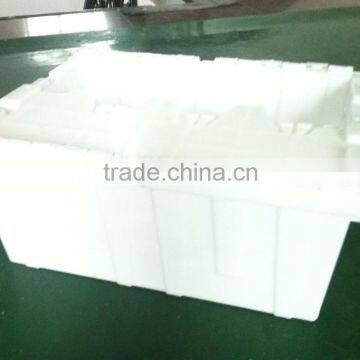 Hot Sale 44L/50L Stackable Plastic Moving Boxes Sale,Hinged Lid Plastic Storage Box,Plastic Box With Hinged Lid photo-6