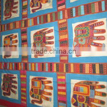 INDIAN ELEPHANT EMBRODARY EKAT TEXTILE