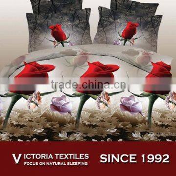 red romantic rose duvet cover quilt cover set bedding sets single and double size