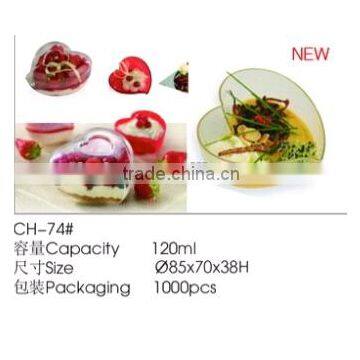 CH74-857038 The latest design heart shape food packaging plastic cups pudding cup