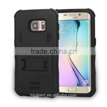 PC silicone hybrid kickstand case for Samsung galaxy S7 Edge, 3 in 1 belt clip holster case for Samsung galaxy S7 Plus