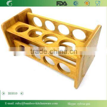 BH010/ 2016 Rolling Up Revolving Organic Bamboo Spice Jar Rack