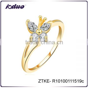 New Fashion Design Simple Butterfly Crystal Ring