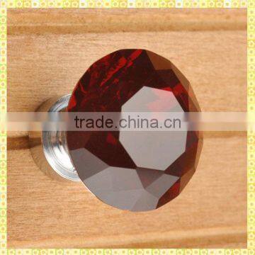 Wholesael Cheap Diamond Red Crystal Door Knobs For Desk Puller Decoration