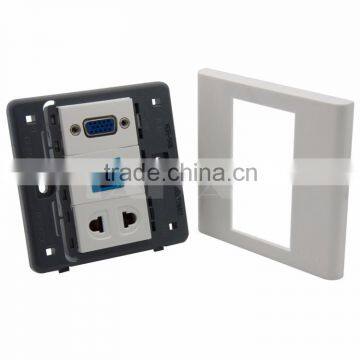 VGA, Cat6 Rj45, 2 Ports AC Power Wall Plate Support Customization photo-3