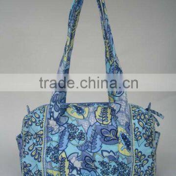 Z218 Custom Design Quilted 100% Cotton Fancy handbags purses with flowers
