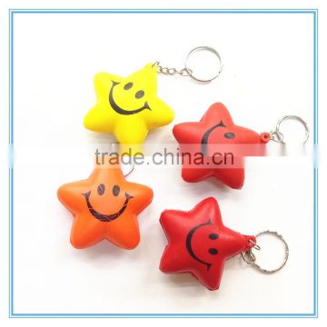 promotional PU star stress ball keyring