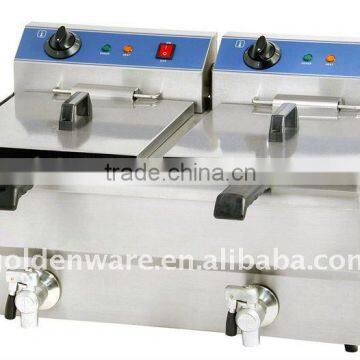 13L Twin Oil Tank Electric Fryer With Tap