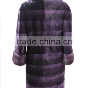 Hot Sale Long Rabbit Sheaing Fur Coat for Winter Overcoat photo-2