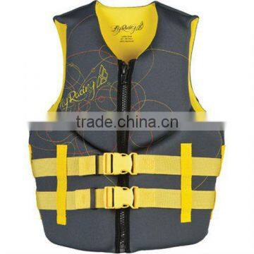 Neoprene Women's Water Sports Watercraft Vest - Grey/Yellow / Medium