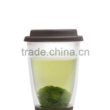 Personalized Insulated Glass Coffee / Drinking Mug with Lid