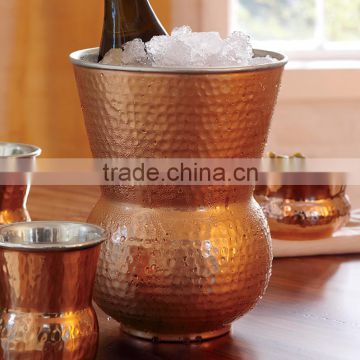 Copper Hammered wine cooler Bucket Holder