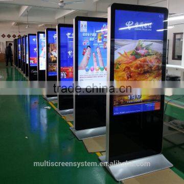 72 Inch floor standing android network full hd lcd digital signage totem with management system software