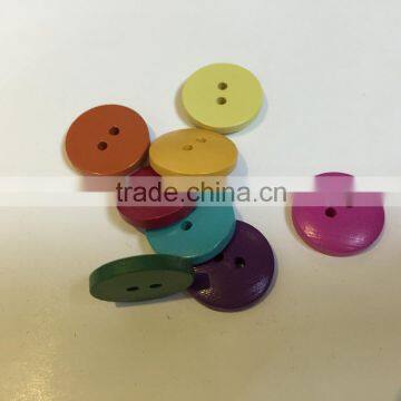 Color Painted 2 Holes Black Wooden Buttons for Garment