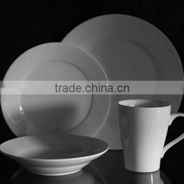 12pcs Standard Design White Dinnerware Set Ceramic Porcelain Fine Bone China