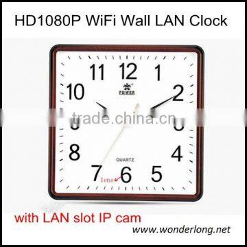 2015 hotsale 1080P night vision camera multi-function wifi wall clock hidden camera