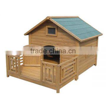 Wooden modular dog cage with balcony DK006