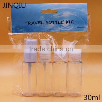 factory direct sale 30ml PET bottle travel kit plastic travel bottle set