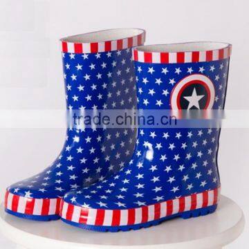 cool printing cheap OEM fashion Children Rubber boots kids rubber rain boots