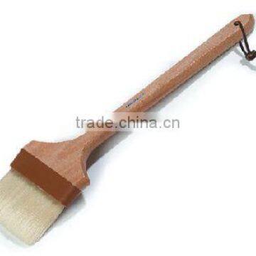 Basting brusher with wooden long handle