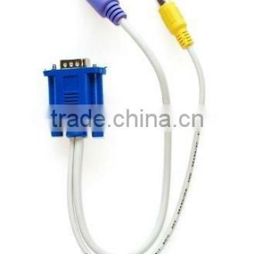 Adaptor for VGA D-Sub to SVideo S-Video RCA TV Cable PC Nickel-Plated