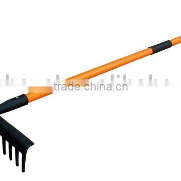 AR014 STEEL RAKE WITH LONG FIBREGLASS HANDLE