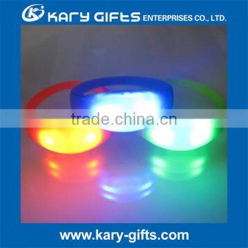 Customized Logo Sound Activated LED Glow Wristband Lighting LED Silicone Bracelet photo-3