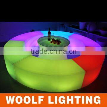 Rechargeable Lounge Bar Used Motley Plastic Material LED Curve Chair