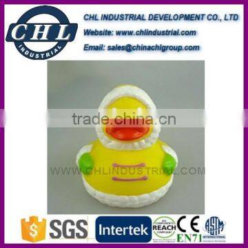 Designed rubber duckie for baby bath