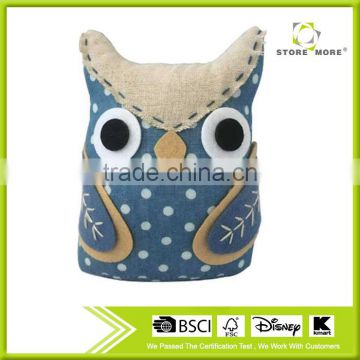 Store More Stone Filling Cute Owl Spot Blue Door Stopper