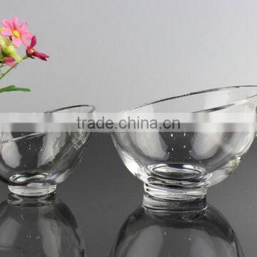 400ml Slope Shape Glass Bowl Salad Glass Bowl Unique Shape Fruit Bowl photo-2