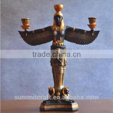 Resin Egyptian Statues Home Goods Antique 3 Tier Candle Holder photo-3