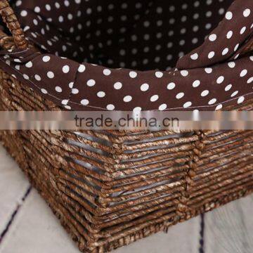 Rattan&wicker Laundry Basket With Fabric Inner photo-3